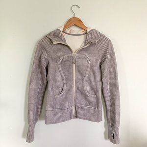 Lululemon Gray and White Patterned Scuba Hoodie
